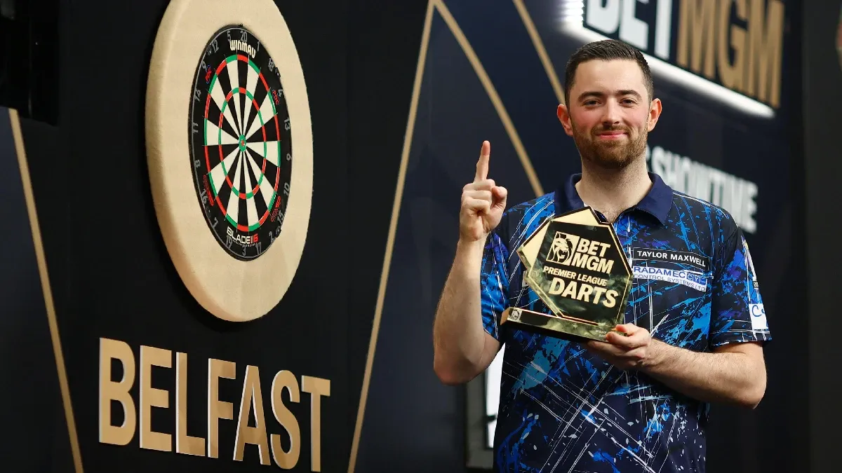 PDC darts stage with player walk-on and branded board sports advertising opportunities - World Sports Advertising