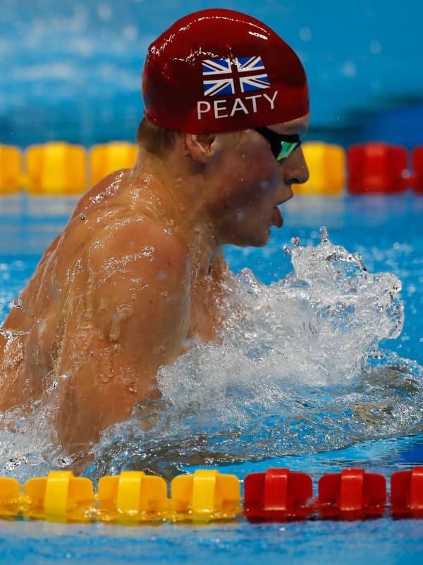 Adam Peaty in elite swimming action as a sports brand ambassador for World Sports Advertising