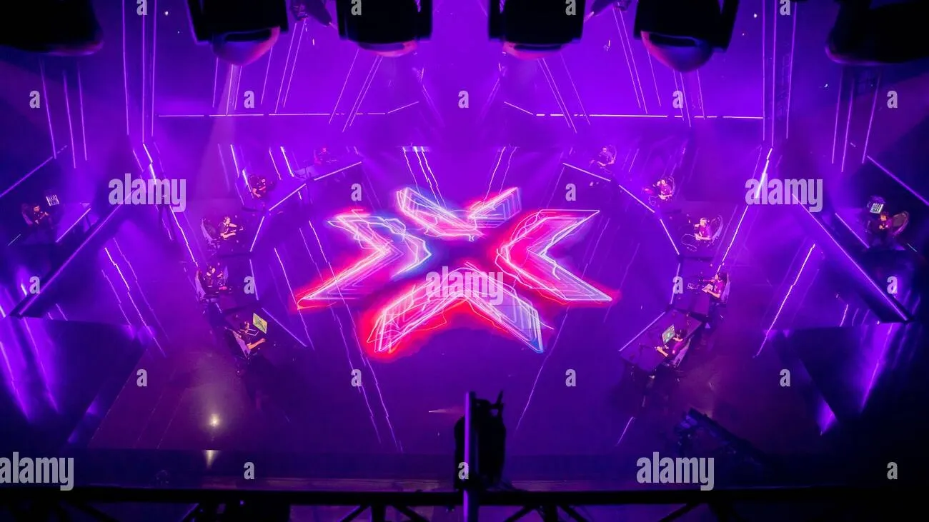 Valorant Champions Tour esports arena with team branding and sports advertising - World Sports Advertising