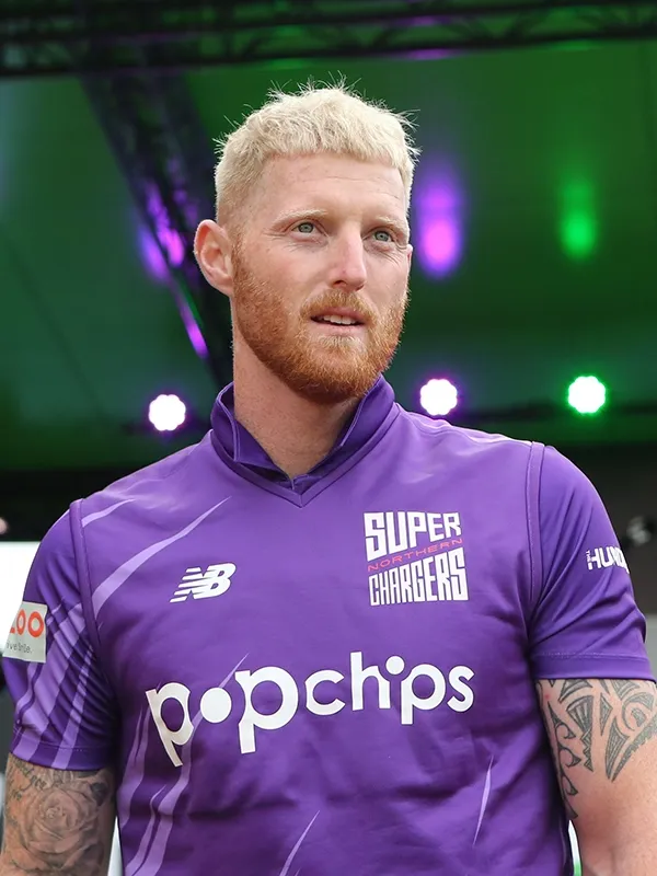 Ben Stokes in elite cricket action as a sports brand ambassador for World Sports Advertising