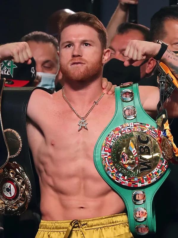 Canelo Álvarez in elite combat sports action as a sports brand ambassador for World Sports Advertising
