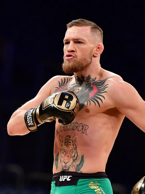 Conor McGregor in elite combat sports action as a sports brand ambassador for World Sports Advertising