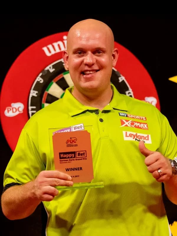 Michael van Gerwen in elite darts action as a sports brand ambassador for World Sports Advertising