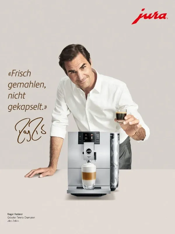 Roger Federer sports sponsorship ambassador portrait for brand advertising campaigns - World Sports Advertising