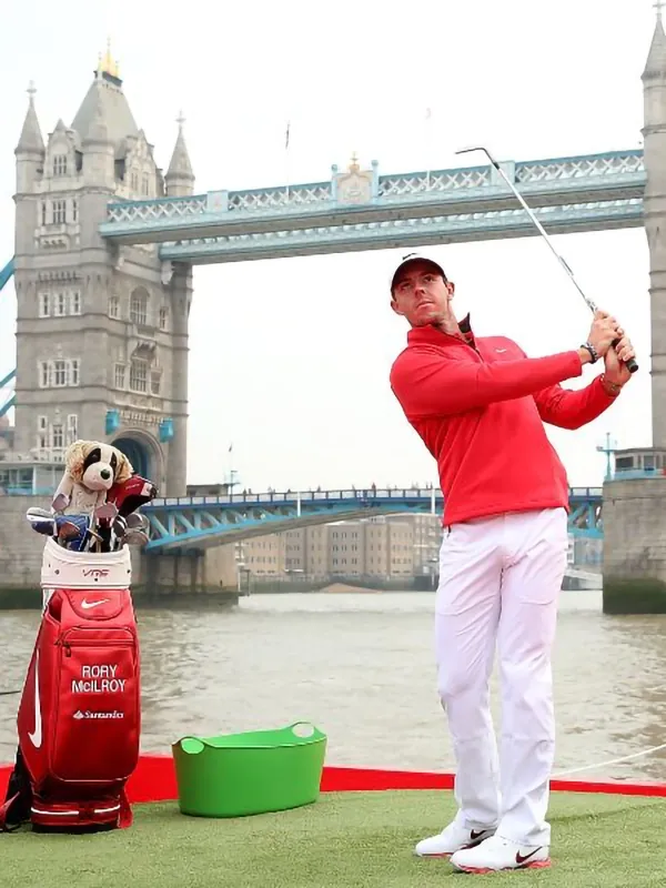 Rory McIlroy in elite golf action as a sports brand ambassador for World Sports Advertising