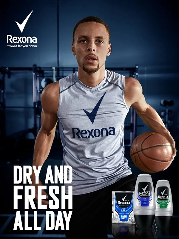 Stephen Curry sports sponsorship ambassador portrait for brand advertising campaigns - World Sports Advertising